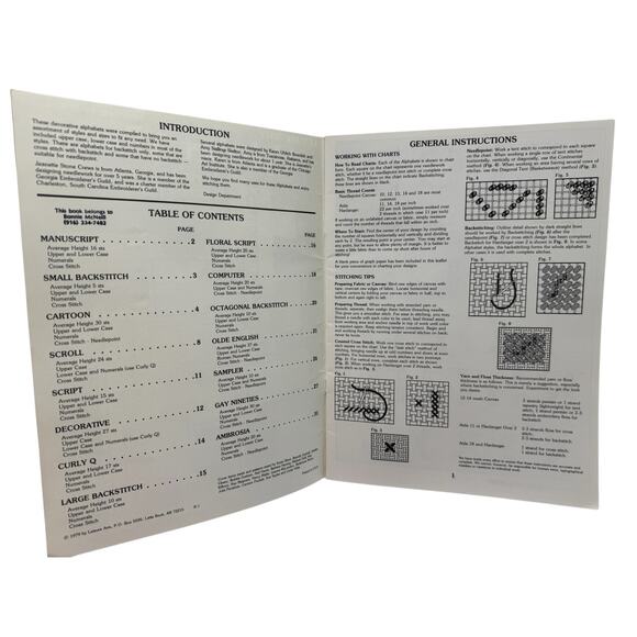 Vintage Alphabet Album Cross Stitch Needlepoint Patterns 1979 Leisure Arts #162 - Picture 2 of 3